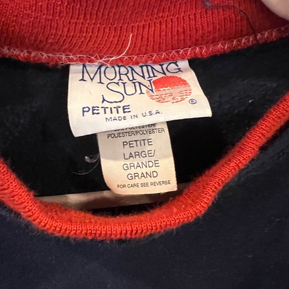 Vintage Morning Sun ❤️🔥 The Bird Watchers Navy Sweatshirt with Cats & Birds - Picture 2 of 6